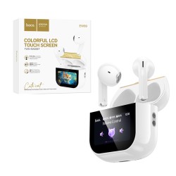 Fones de ouvido Hoco True Wireless com tela sensível ao toque EW89 Kissa Bluetooth V5.4 Branco